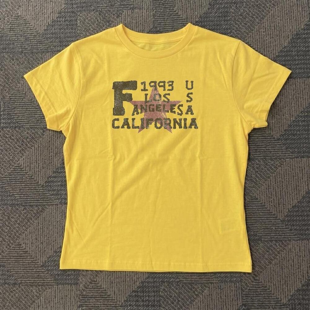 Yellow Fau Los Angeles California Baby Tee